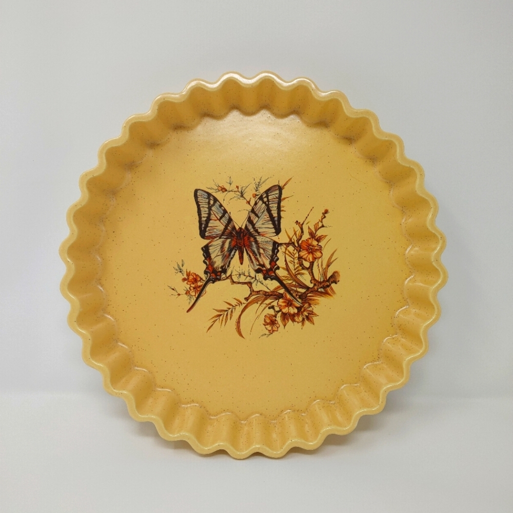 Vintage Treasure Craft Speckled Butterfly Quiche Pan